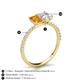 5 - Galina 7x5 mm Emerald Cut Citrine and 8x6 mm Oval White Sapphire 2 Stone Duo Ring 