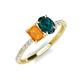 4 - Galina 7x5 mm Emerald Cut Citrine and 8x6 mm Oval London Blue Topaz 2 Stone Duo Ring 
