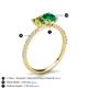 5 - Galina 7x5 mm Emerald Cut Peridot and 8x6 mm Oval Emerald 2 Stone Duo Ring 