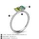 5 - Galina 7x5 mm Emerald Cut Peridot and 8x6 mm Oval Lab Created Alexandrite 2 Stone Duo Ring 