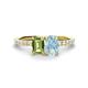 1 - Galina 7x5 mm Emerald Cut Peridot and 8x6 mm Oval Aquamarine 2 Stone Duo Ring 
