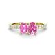 1 - Galina 7x5 mm Emerald Cut and 8x6 mm Oval Pink Sapphire 2 Stone Duo Ring 