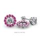 1 - Serena 0.69 ctw (2.00 mm) Round Pink Sapphire Jackets Earrings 