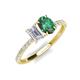 4 - Galina 7x5 mm Emerald Cut White Sapphire and 8x6 mm Oval Lab Created Alexandrite 2 Stone Duo Ring 