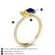5 - Galina 7x5 mm Emerald Cut Yellow Sapphire and 8x6 mm Oval Blue Sapphire 2 Stone Duo Ring 