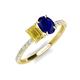4 - Galina 7x5 mm Emerald Cut Yellow Sapphire and 8x6 mm Oval Blue Sapphire 2 Stone Duo Ring 