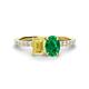 1 - Galina 7x5 mm Emerald Cut Yellow Sapphire and 8x6 mm Oval Emerald 2 Stone Duo Ring 