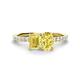1 - Galina 7x5 mm Emerald Cut and 8x6 mm Oval Yellow Sapphire 2 Stone Duo Ring 