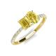 4 - Galina 7x5 mm Emerald Cut and 8x6 mm Oval Yellow Sapphire 2 Stone Duo Ring 
