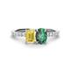 1 - Galina 7x5 mm Emerald Cut Yellow Sapphire and 8x6 mm Oval Lab Created Alexandrite 2 Stone Duo Ring 