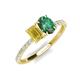 4 - Galina 7x5 mm Emerald Cut Yellow Sapphire and 8x6 mm Oval Lab Created Alexandrite 2 Stone Duo Ring 