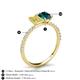 5 - Galina 7x5 mm Emerald Cut Yellow Sapphire and 8x6 mm Oval London Blue Topaz 2 Stone Duo Ring 