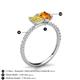 5 - Galina 7x5 mm Emerald Cut Yellow Sapphire and 8x6 mm Oval Citrine 2 Stone Duo Ring 