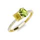4 - Galina 7x5 mm Emerald Cut Yellow Sapphire and 8x6 mm Oval Peridot 2 Stone Duo Ring 