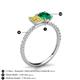 5 - Galina 7x5 mm Emerald Cut Yellow Sapphire and 8x6 mm Oval Emerald 2 Stone Duo Ring 