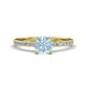 1 - Aurin 6.50 mm Round Aquamarine and Diamond Engagement Ring 