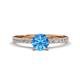 Aurin 6.50 mm Round Blue Topaz and Diamond Engagement Ring 