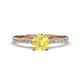 1 - Aurin 6.00 mm Round Lab Created Yellow Sapphire and Diamond Engagement Ring 