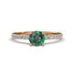 Aurin 6.50 mm Round Lab Created Alexandrite and Diamond Engagement Ring 