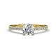 Aurin IGI Certified 6.50 mm Round Lab Grown Diamond and Diamond Engagement Ring 