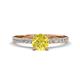 1 - Aurin 6.50 mm Round Yellow Diamond and Diamond Engagement Ring 
