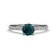 1 - Aurin 6.50 mm Round London Blue Topaz and Diamond Engagement Ring 