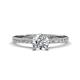 Aurin GIA Certified 6.50 mm Round Diamond and Diamond Engagement Ring 