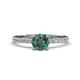 1 - Aurin 6.50 mm Round Lab Created Alexandrite and Diamond Engagement Ring 