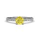 1 - Aurin 6.50 mm Round Yellow Diamond and Diamond Engagement Ring 