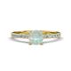 1 - Aurin 6.00 mm Round Opal and Diamond Engagement Ring 