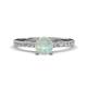 1 - Aurin 6.00 mm Round Opal and Diamond Engagement Ring 