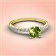 3 - Aurin 6.50 mm Round Peridot and Diamond Engagement Ring 
