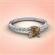 3 - Aurin 6.50 mm Round Smoky Quartz and Diamond Engagement Ring 
