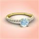 3 - Aurin 6.50 mm Round Aquamarine and Diamond Engagement Ring 