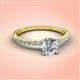 3 - Aurin 6.50 mm Round Forever Brilliant Moissanite and Diamond Engagement Ring 