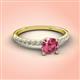 3 - Aurin 6.50 mm Round Pink Tourmaline and Diamond Engagement Ring 
