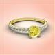 3 - Aurin 6.50 mm Round Yellow Diamond and Diamond Engagement Ring 