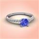 3 - Aurin 6.50 mm Round Tanzanite and Diamond Engagement Ring 