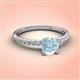 3 - Aurin 6.50 mm Round Aquamarine and Diamond Engagement Ring 