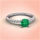 3 - Aurin 6.00 mm Round Emerald and Diamond Engagement Ring 