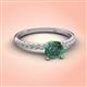 3 - Aurin 6.50 mm Round Lab Created Alexandrite and Diamond Engagement Ring 