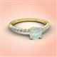 3 - Aurin 6.00 mm Round Opal and Diamond Engagement Ring 