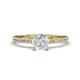 1 - Aurin 6.00 mm Round White Sapphire and Diamond Engagement Ring 