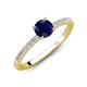 4 - Aurin 6.00 mm Round Blue Sapphire and Diamond Engagement Ring 
