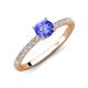 4 - Aurin 6.50 mm Round Tanzanite and Diamond Engagement Ring 