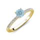 4 - Aurin 6.50 mm Round Aquamarine and Diamond Engagement Ring 