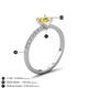 5 - Aurin 6.00 mm Round Lab Created Yellow Sapphire and Diamond Engagement Ring 