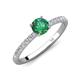 4 - Aurin 6.50 mm Round Lab Created Alexandrite and Diamond Engagement Ring 