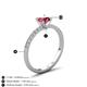 5 - Aurin 6.50 mm Round Pink Tourmaline and Diamond Engagement Ring 