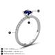 5 - Aurin 6.00 mm Round Blue Sapphire and Diamond Engagement Ring 